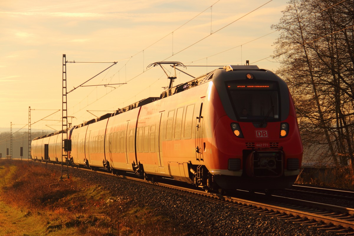 442 771 DB Regio bei Staffelstein am 17.12.2013.