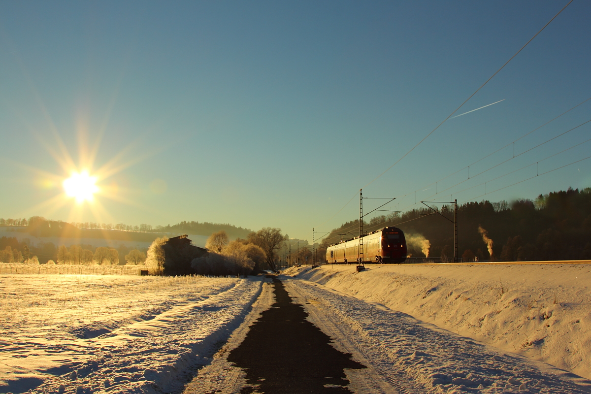 442 772 DB Regio bei Kronach am 19.01.2017.