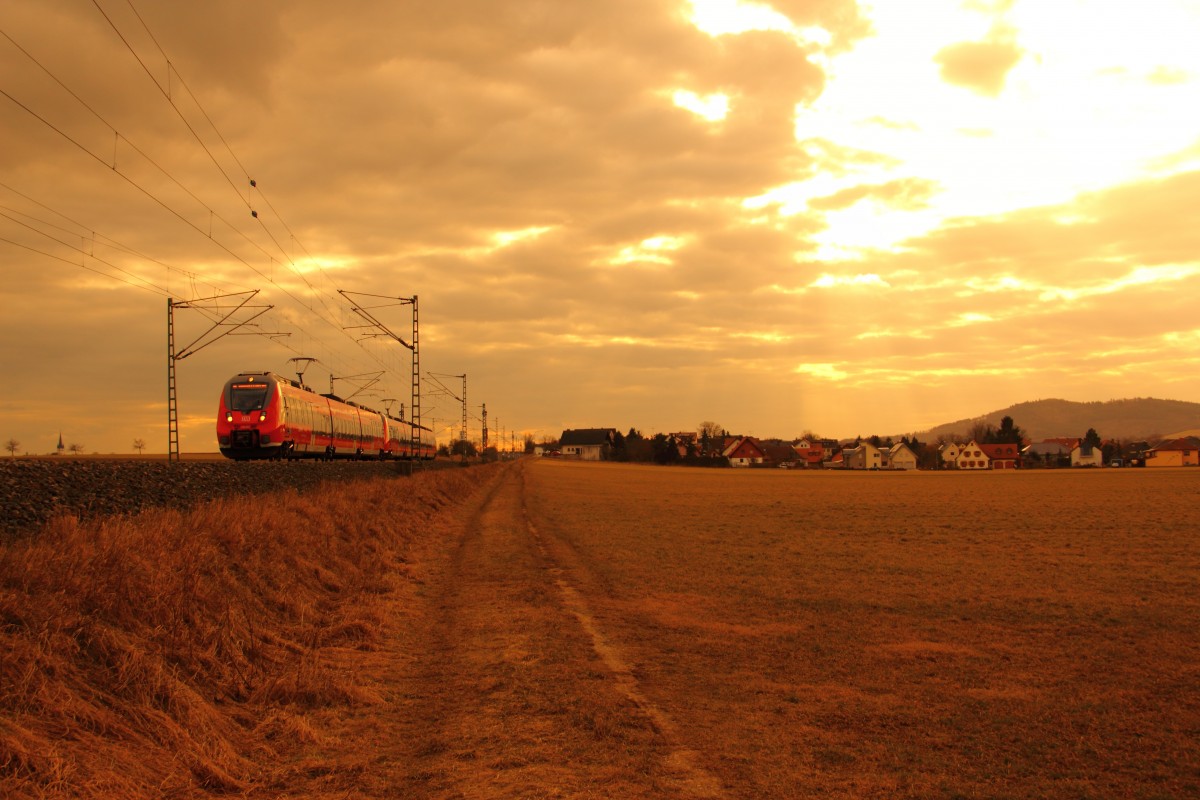 442 803 DB Regio bei Reundorf am 04.03.2015.