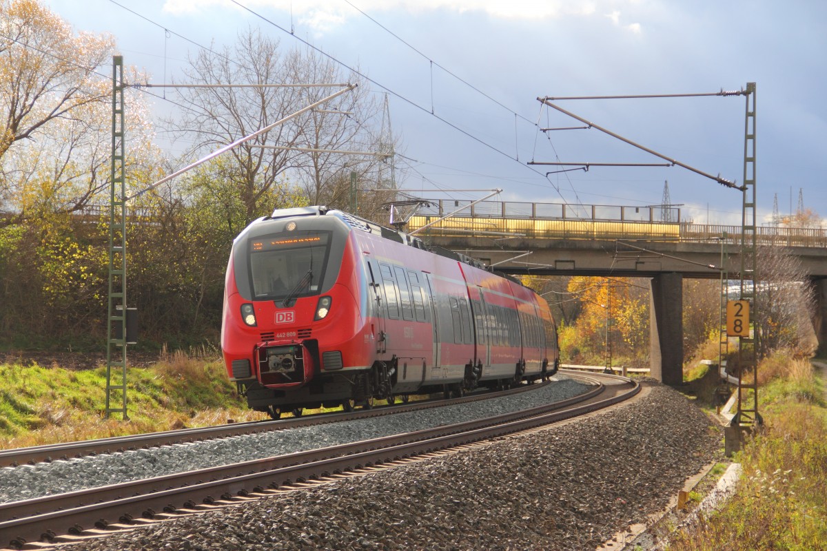 442 809 DB Regio bei Redwitz am 09.11.2013.