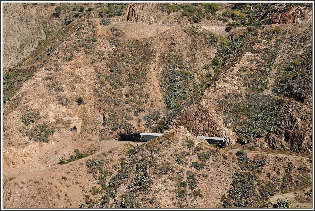 442.55 mit Personenzug unterhalb von Shegerini. (10.12.2014)