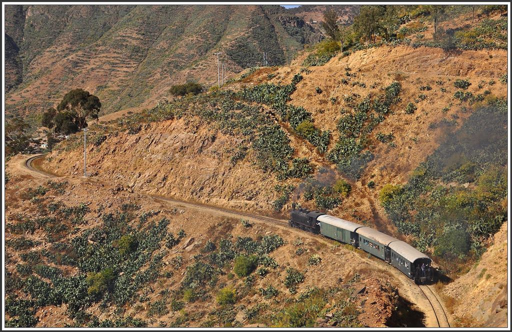 442.55 mit Personenzug unterhalb von Shegerini. (10.12.2014)