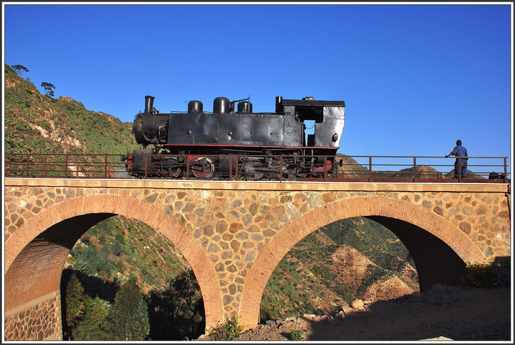 442.55 rangiert auf dem Viadukt von Arbaroba. (08.12.2014)