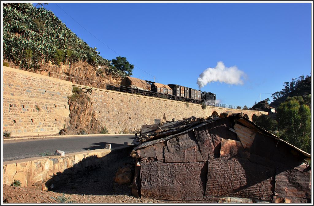 442.59 Italienische Mallet mit Güterzug in Arbaroba. (05.12.2014)