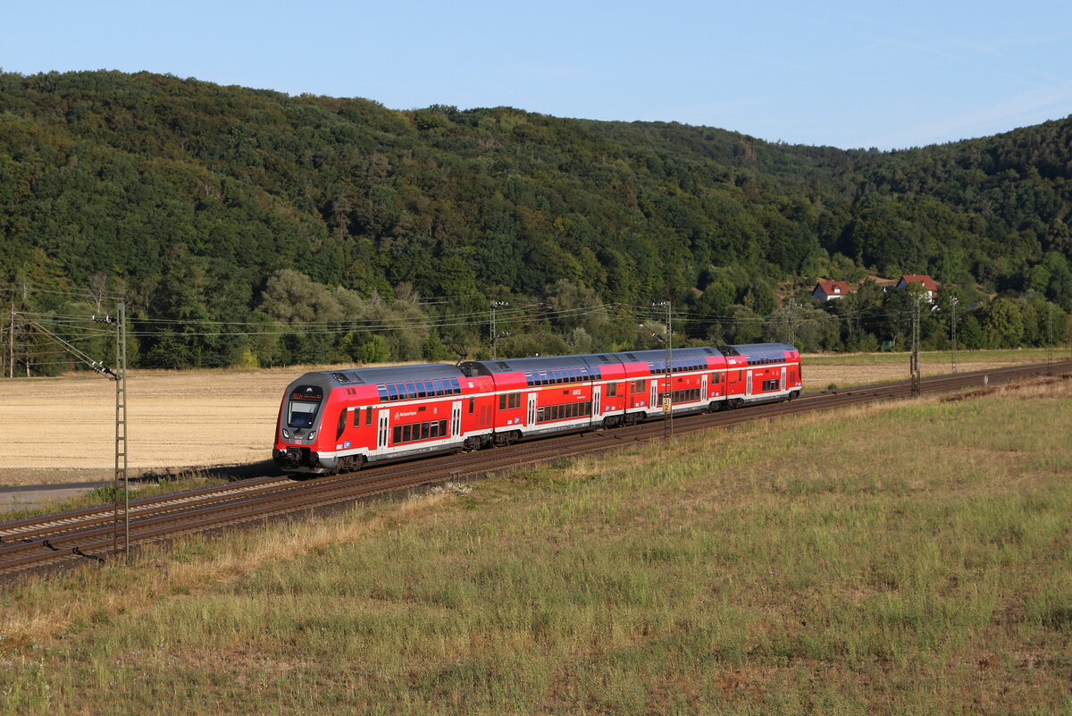 445 046 auf dem Weg nach Würzburg am 7. August 2022 bei Harrbach.