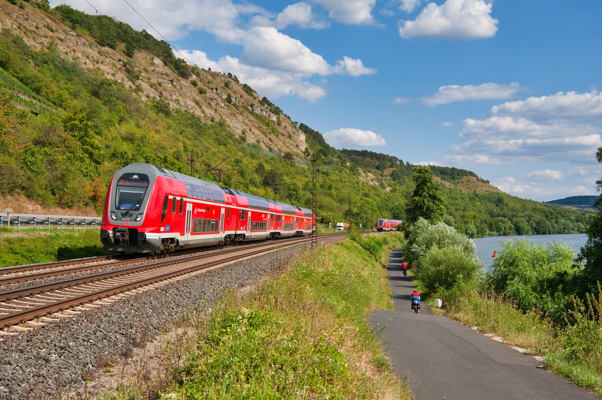 445 047 als RE 4622 (Würzburg Hbf - Franfurt (Main) Hbf) bei Gambach, 01.08.2019