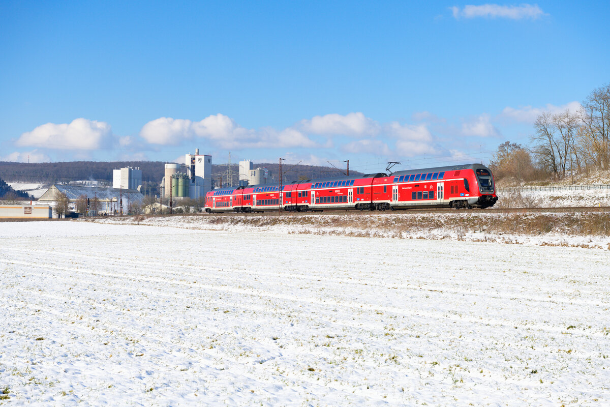 445 051 DB Regio als RE 4613 (Frankfurt (Main) Hbf - Bamberg) bei Karlstadt, 12.02.2021