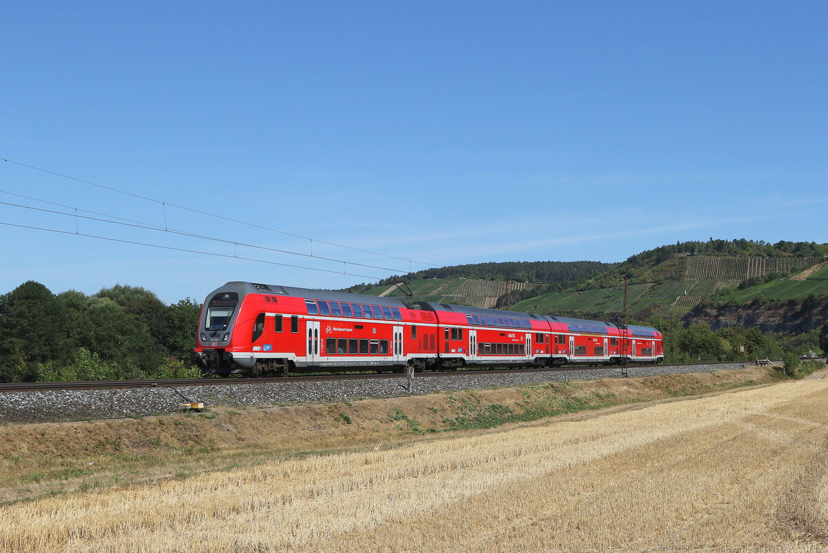 445 059 aus Gemünden kommend am 8. August 2022 bei Himmelstadt.