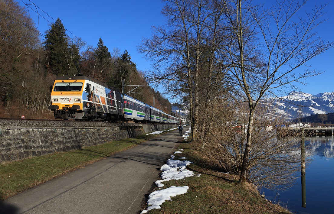456 093 mit VAR 2580 zwischen Schmerikon und Bollingen, 20.02.2015.