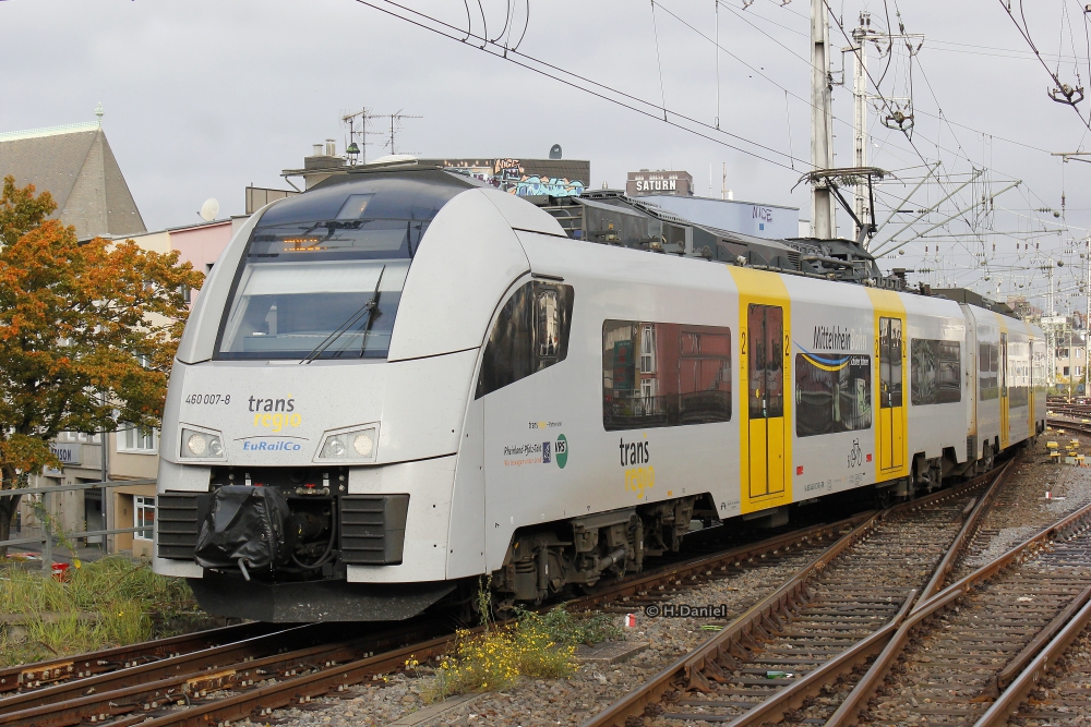 460 007-8 transregio als RB26 bei der Einfahrt in K�ln Hbf, Oktober 2015.