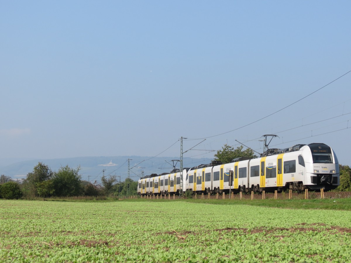 460 007+460 xxx waren am 3. Oktober 2014 als MRB25333 auf der Linie MRB32 von Koblenz nach Mainz unterwegs. 