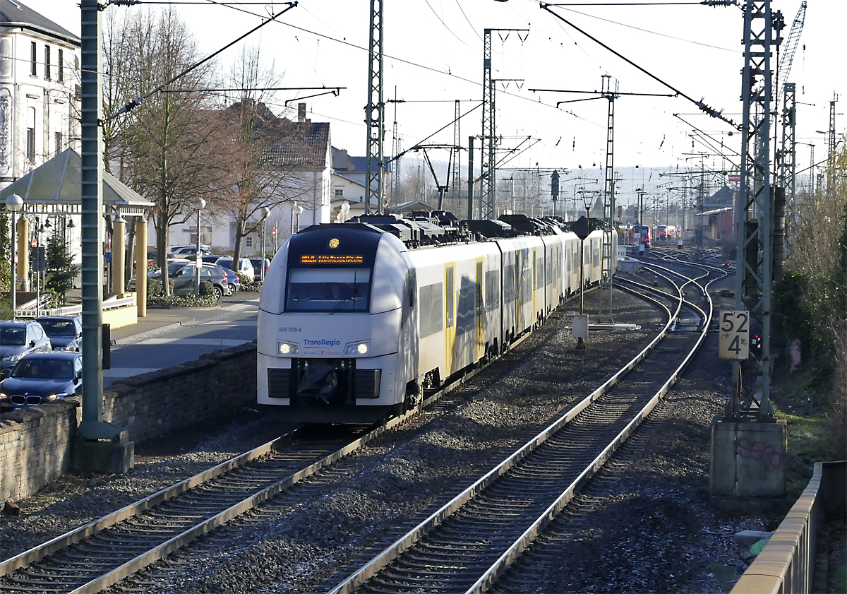 460 008-6 RB26 nach Köln/Deutz, Ausfahrt Bf Remagen - 19.01.2019