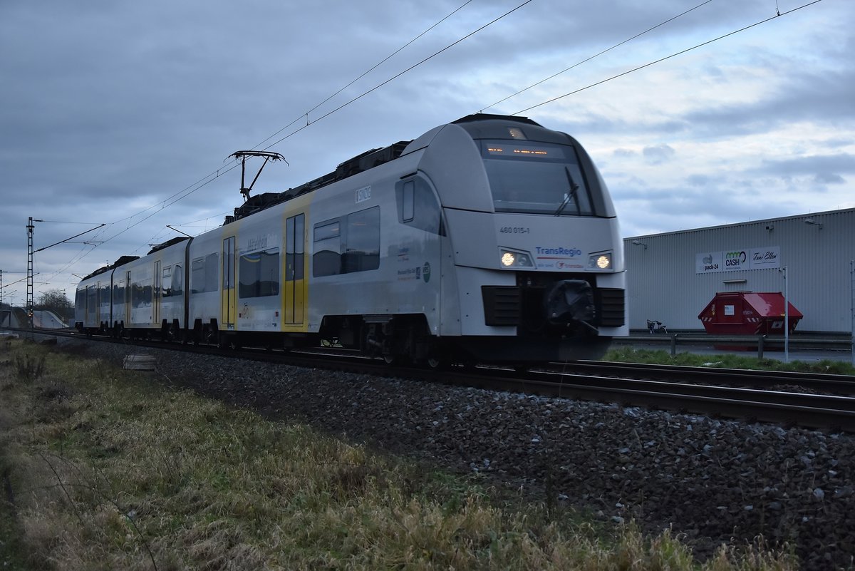 460 015-1 der MRB am Sonntag den 7.1.2018 nach Mainz in Sinzig.