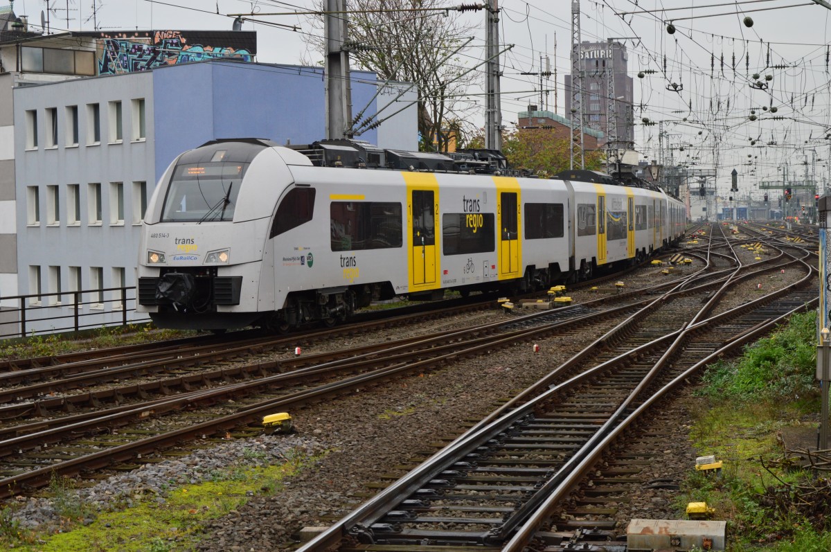 460 514-3 fährt aus Koblenz kommend in den Kölner Hbf ein. 30.10.2014