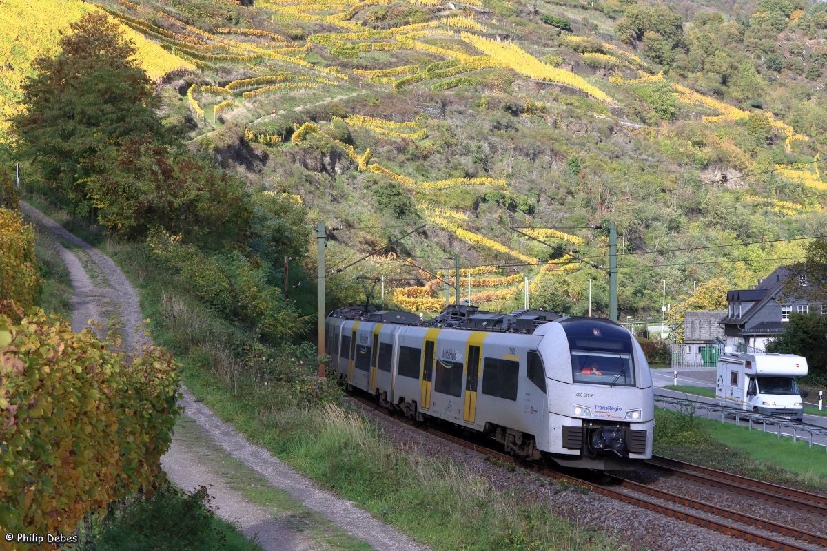460 517-6 (TransRegio) vermutlich als Leerfahrt in Oberwesel, 21. Oktober 2025