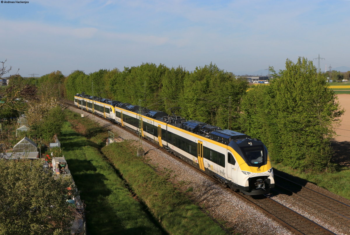 463 024-0 und 463 001-8 als RB 17106 (Freiburg(Brsg)Hbf-Offenburg) bei Offenburg 26.4.21