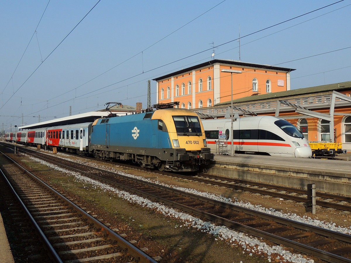 470-002 (ex 1047 002-9) verlässt mit Zug R5917 Passau-Hbf; 140308
