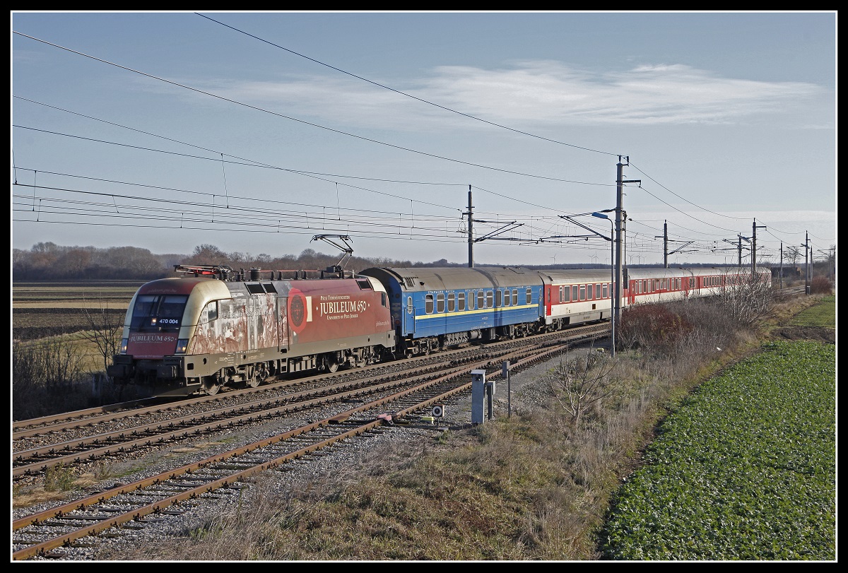 470 004 mit IC in Nickelsdorf am 5.12.2018.