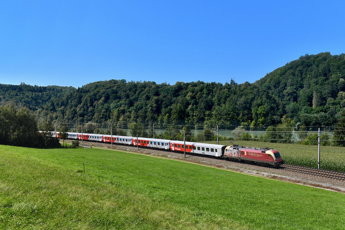 470 004 mit R 5914 am 31.07.2018 bei Wernstein am Inn. 