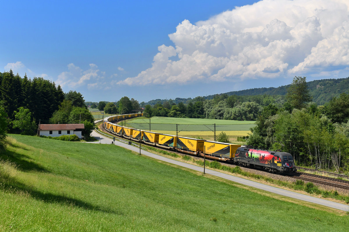 470 505 mit dem Gartner KLV am 31.05.2018 bei Vilshofen. 