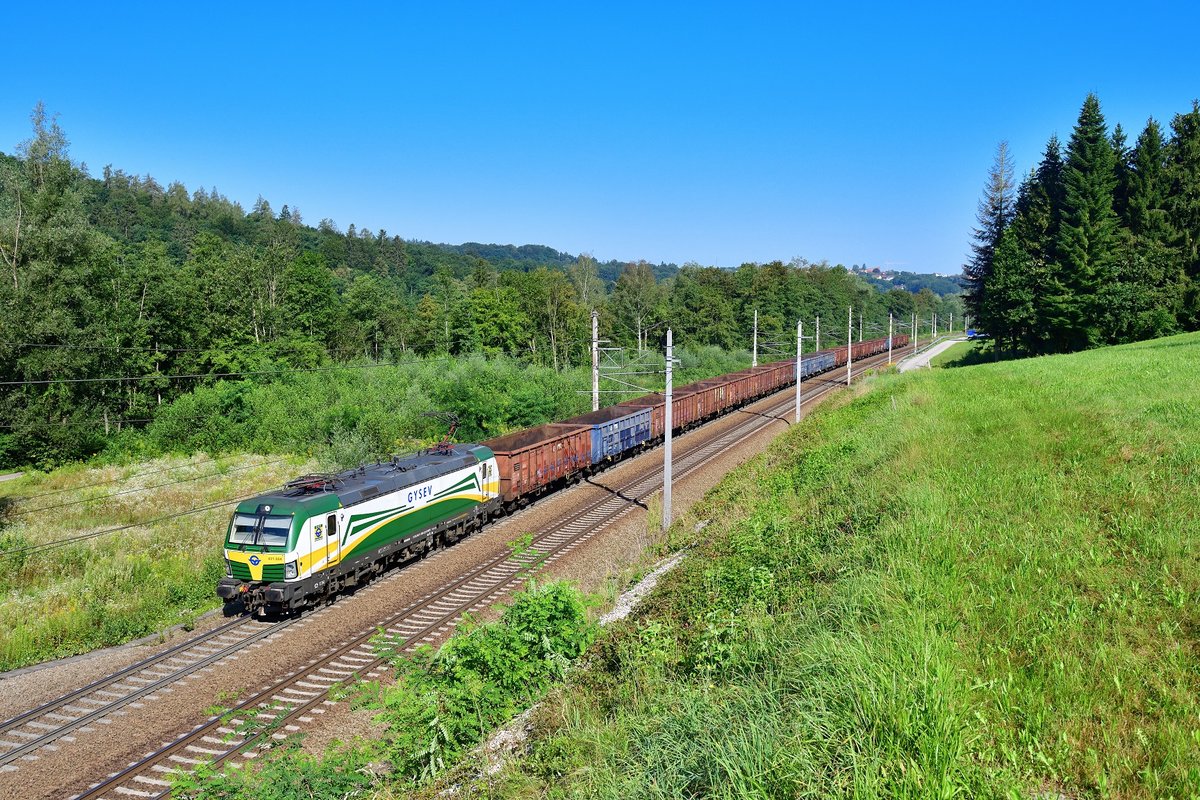 471 004 mit einem Güterzug am 07.08.2020 bei Ingling.