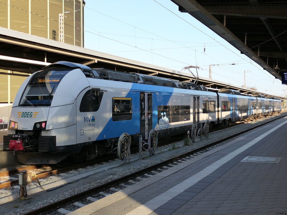 4746 307 der ODEG in Stralsund am 08.05.2022