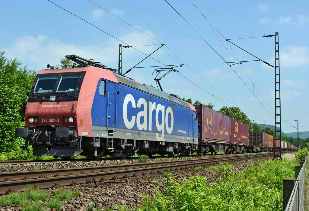 482 002-3 sbbcargo Containerzug durch Bonn-Beuel - 09.06.2016