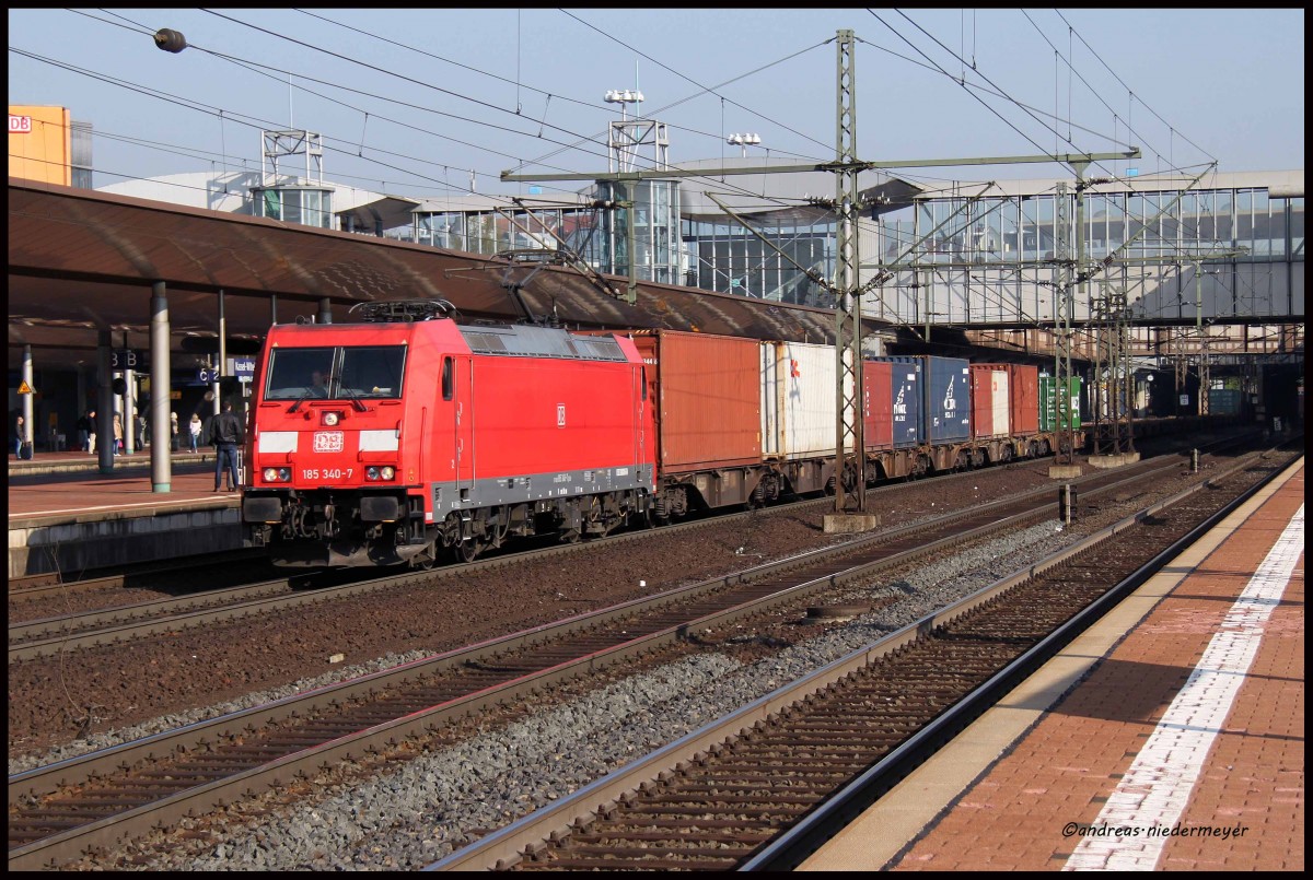 4x 185er in Kassel-Wilhelmshöhe: den Anfang macht die 185 340-7 (23.4.2015).