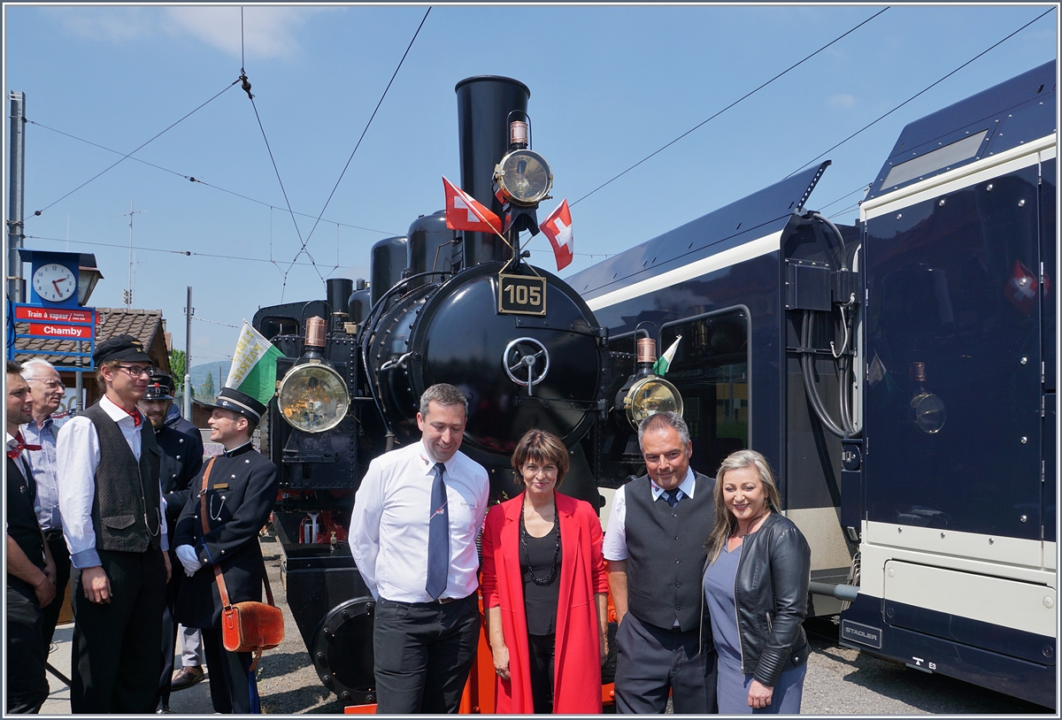 50 Jahre Blonay - Chamby; das Jubiläum in fünf Bilder: Zur Eröffnung gab sich hoher Besuch die Ehre.
Blonay, den 4. Mai 2018 