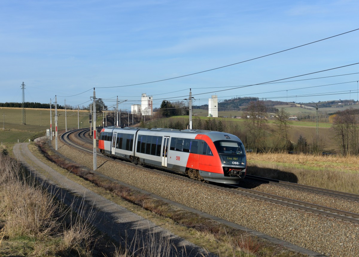 5022 020 als REX nach Linz am 08.02.2014 bei Haiding.