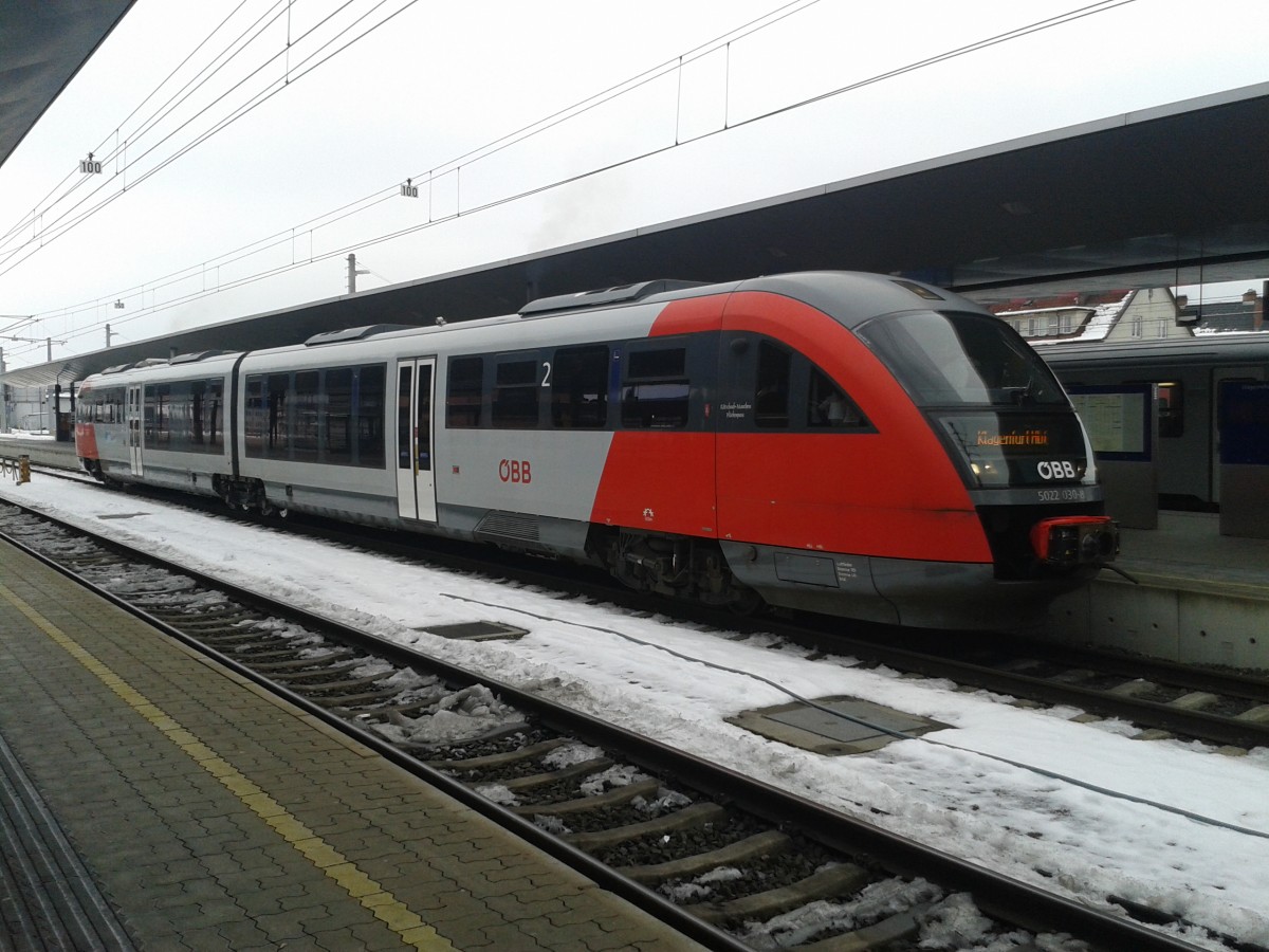 5022 030-8 als R 4515 von Wolfsberg am 13.2.2015 nach der Ankunft in Klagenfurt Hbf.