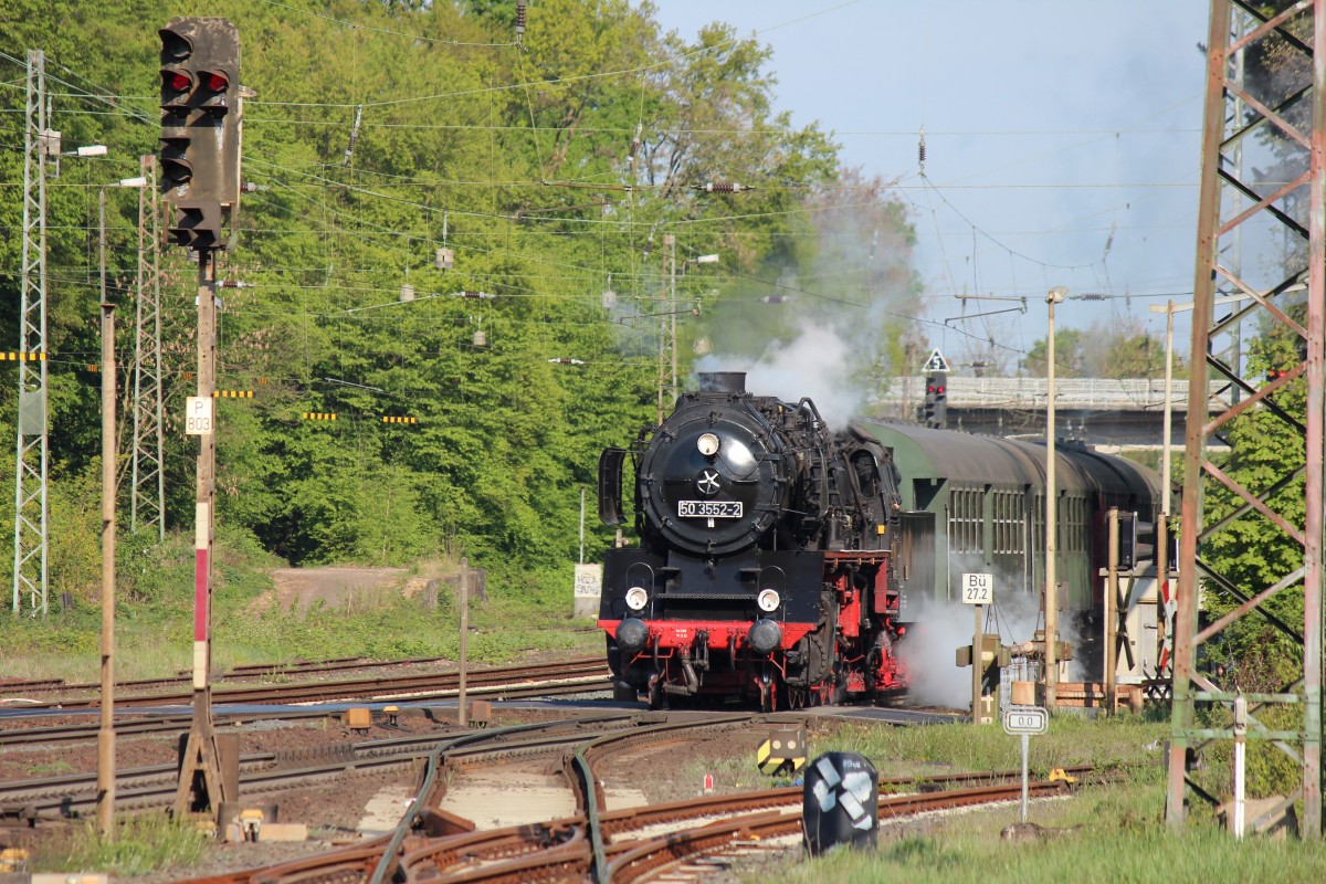 503552-2 Einfahrt zum Kahler Bahnhof, für die erste Osterfahrt 04/2014