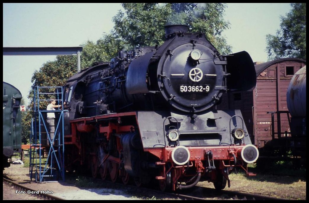 503662 wurde bei der Ausstellung im BW Magdeburg am 26.8.1990 für Führerstandsmitfahrten eingesetzt.