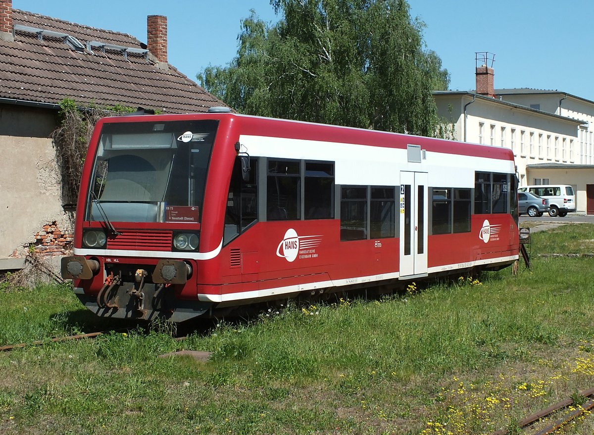 504 002 der Hanseatischen Eisenbahn am 13.05.16 abgestellt in Pritzwalk.