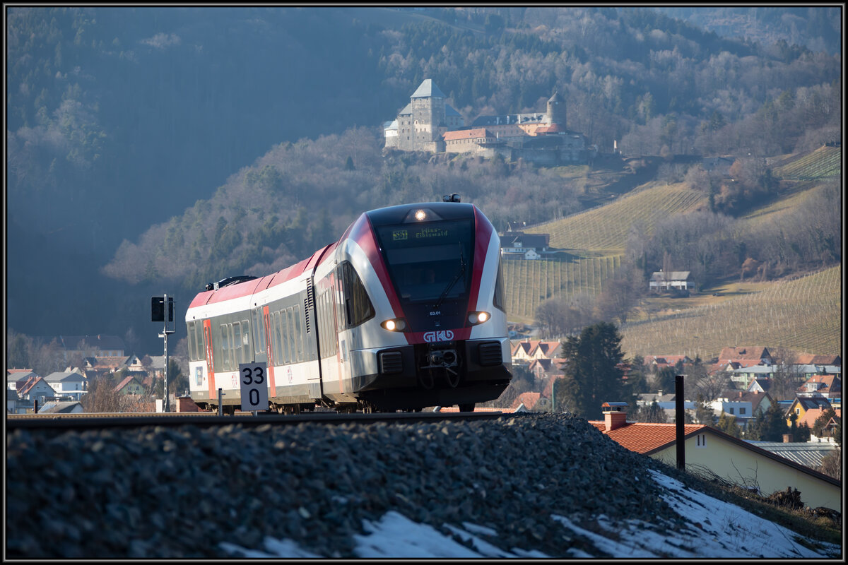 5063.01 auf dem Weg nach Wies Eibiswald am 11.02.2022 auf der Leibenfelder Höhe. 
