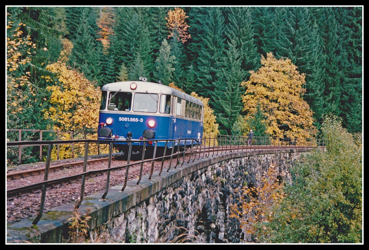 5081 565 am Weiritzgrabenviadukt nächst dem Bahnhof Erzberg am 13.10.2002.
