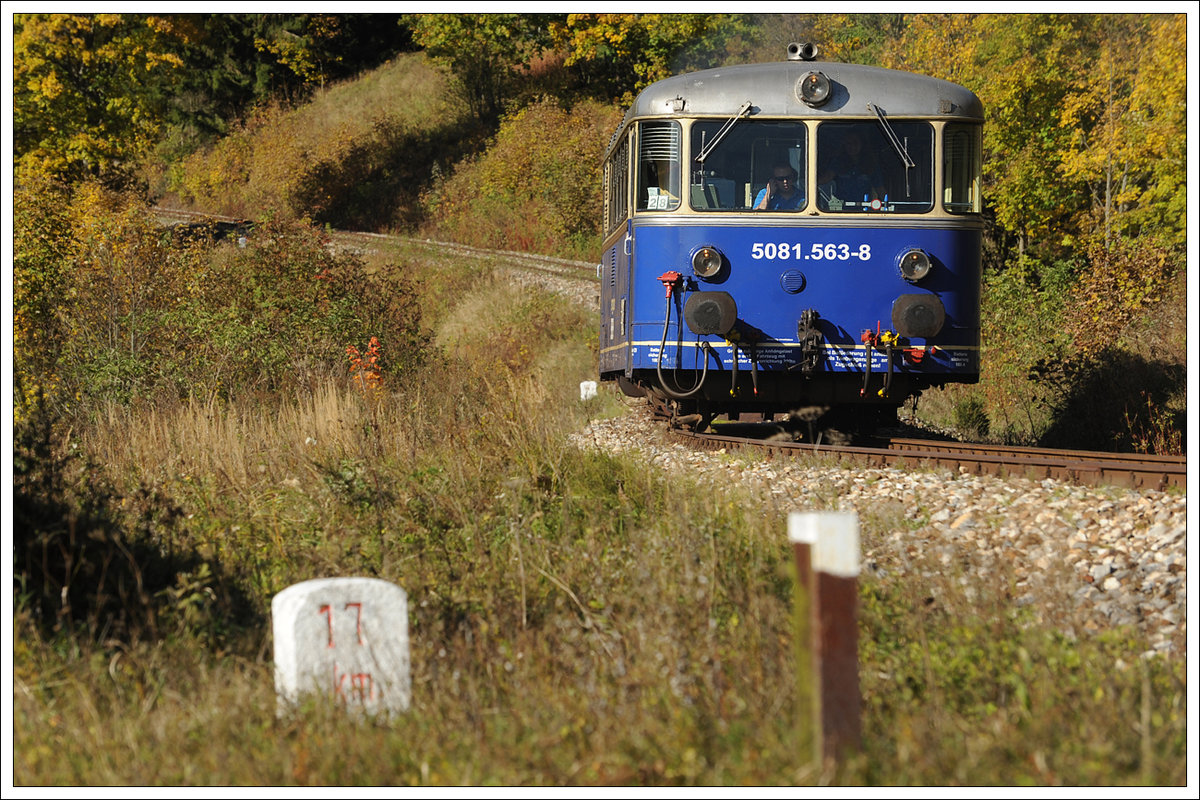 5081.563 und 562 bei der Talfahrt der Erbergbahnsüdrampe am 13.10.2019.