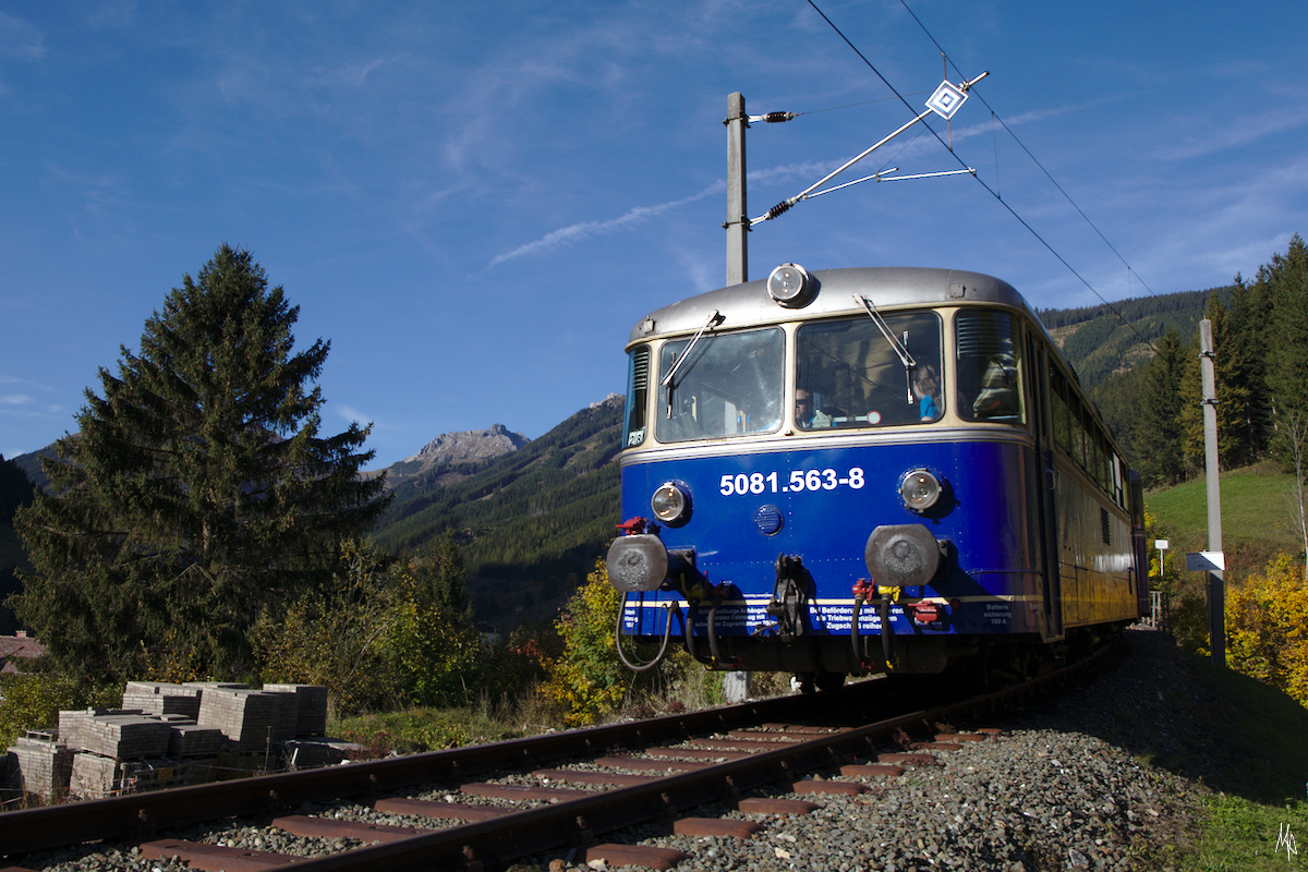 5081.563 der Erzbergbahn kurz vor dem Ende der Fotofahrt bei Vordernberg Markt. (13.10.2019)