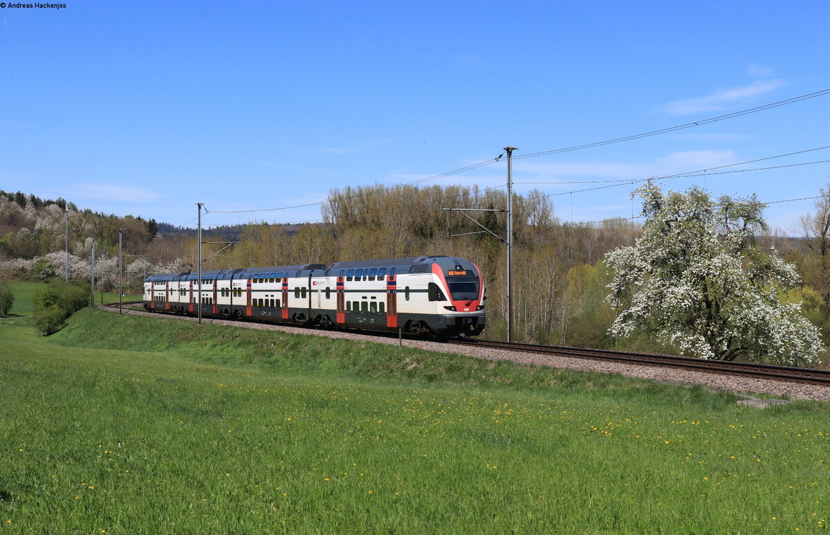 511 114 als RE 4923 (Schaffhausen – Zürich HB) bei Lottstetten 17.4.22