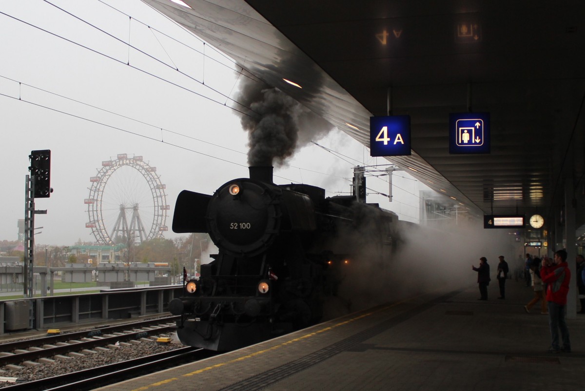 52 100 mit dem EZ 7390 von Wien Praterstern (Nw) nach Ernstbrunn (Erb); am 26.10.2013