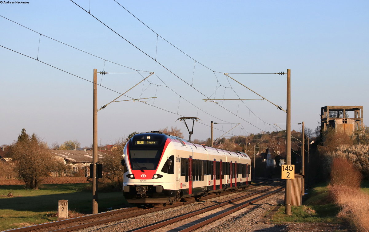 521 208-2 als SBB 87706 (Konstanz-Engen) bei Mühlhausen 5.4.20