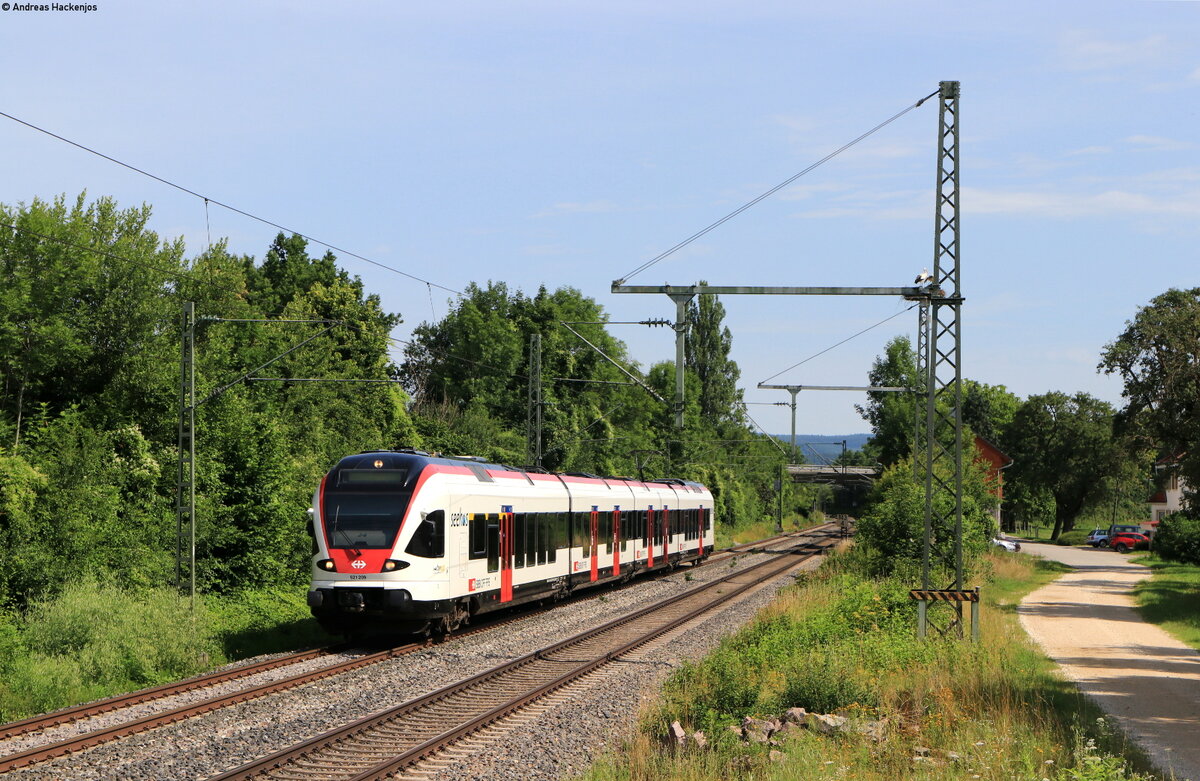 521 209 als SBB87671 (Engen-Konstanz) bei Hohenkrähen 12.7.21