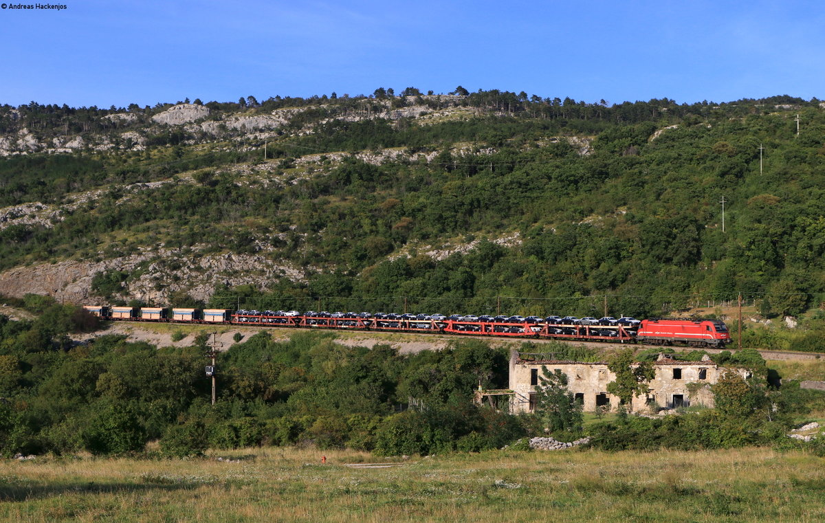 541 008 mit dem 48445 (Voest Alpine Linz-Koper tovorna) bei Zanigrad 10.9.20