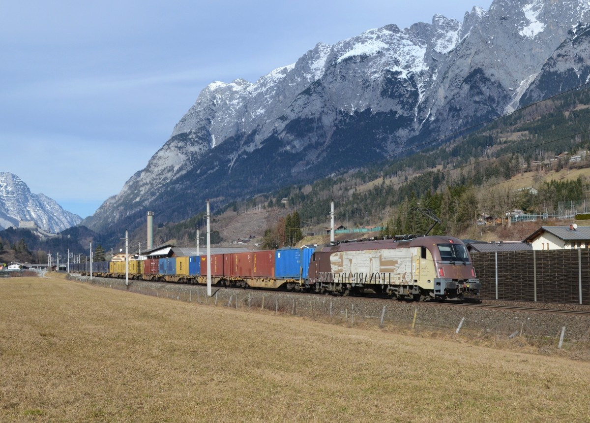 541 101 mit dem Kaindlzug am 15.02.2014 bei Pfarrwerfen.