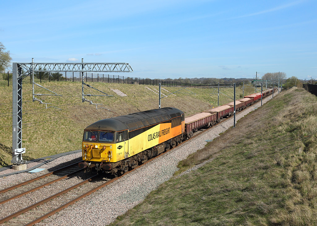 56113 approaches Norton Bridge whilst working 6K38 from Pinnox Branch Esso Sidings to Crewe Basford Hall, 13 April 29021