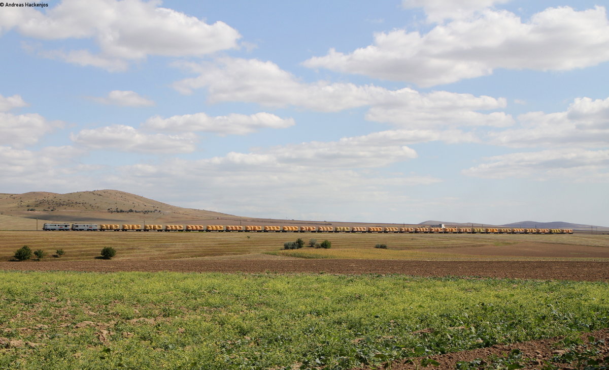 60 0971-1 und 60 1325-9 mit einem Güterzug bei Cataloi 30.8.17