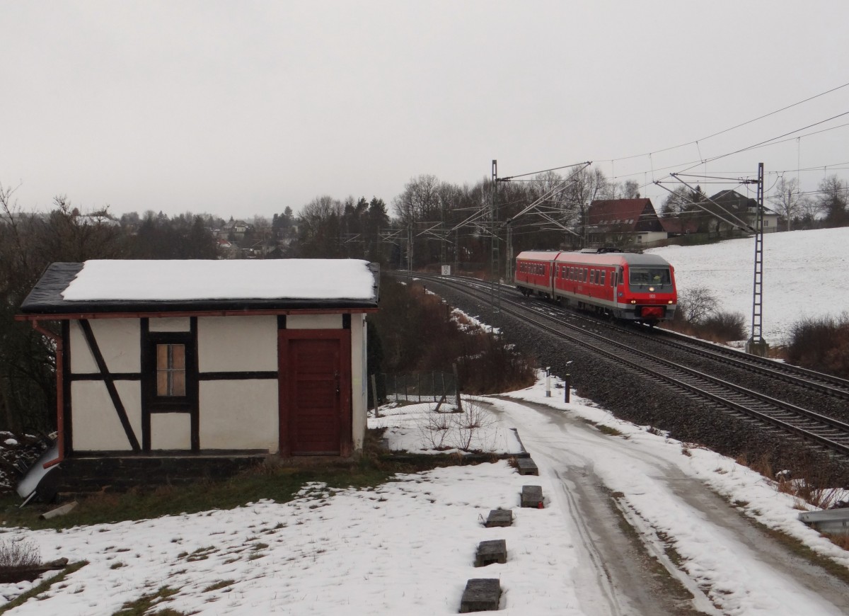 610 012 fährt am 09.02.15 durch Jößnitz/V.