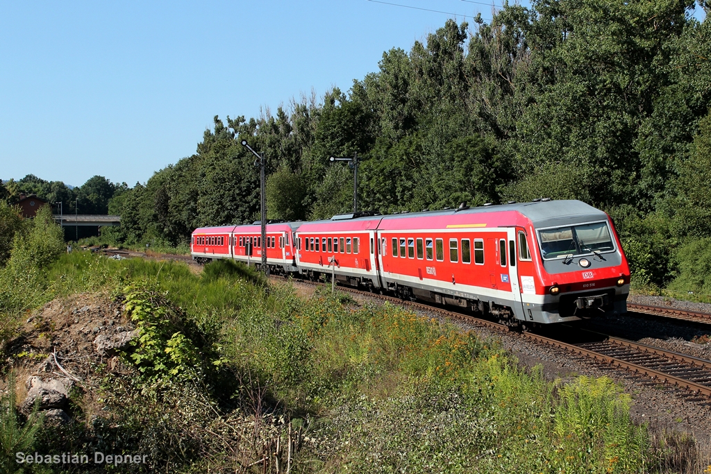 610 016 und 001 als RE 3697 am 16.8.13 in Reuth nach Regensburg