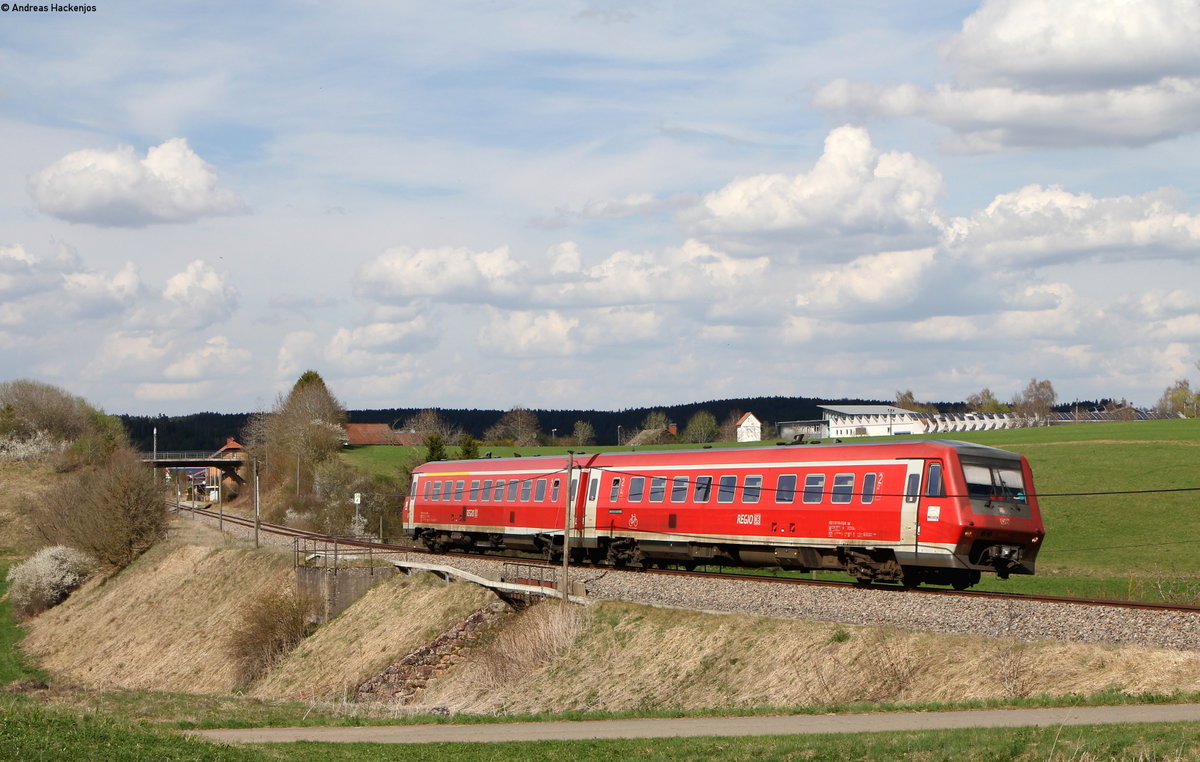 611 014-9 als RE 22313 (Rottweil-Neustadt(Schwarzw)) bei Unadingen 10.4.17