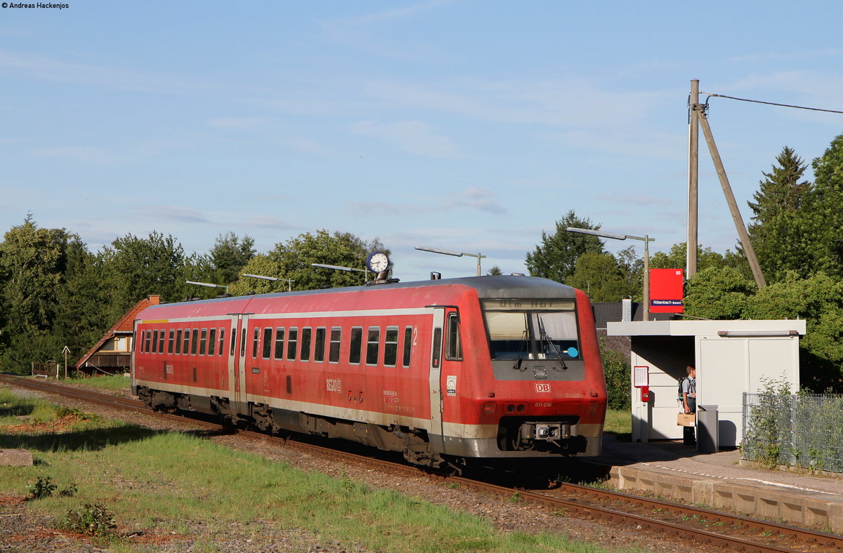 611 016-6 als IRE 3217 (Neustadt(Schwarzw)-Ulm Hbf) in Rötenbach 3.8.16